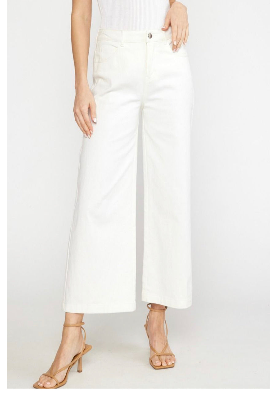 Snowy White Wide Leg Pants