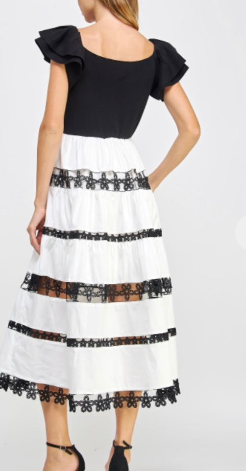 Crochet Contrast Dress