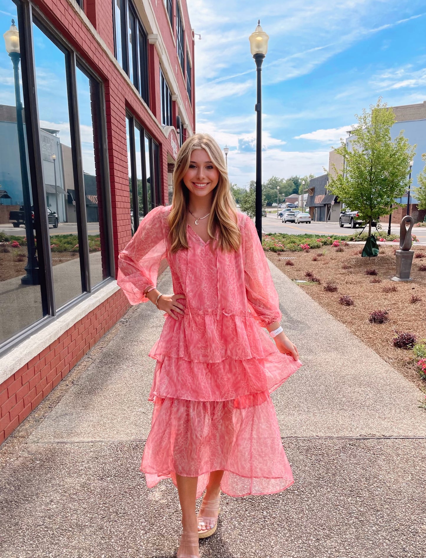 Pink Tiered Maxi Dress