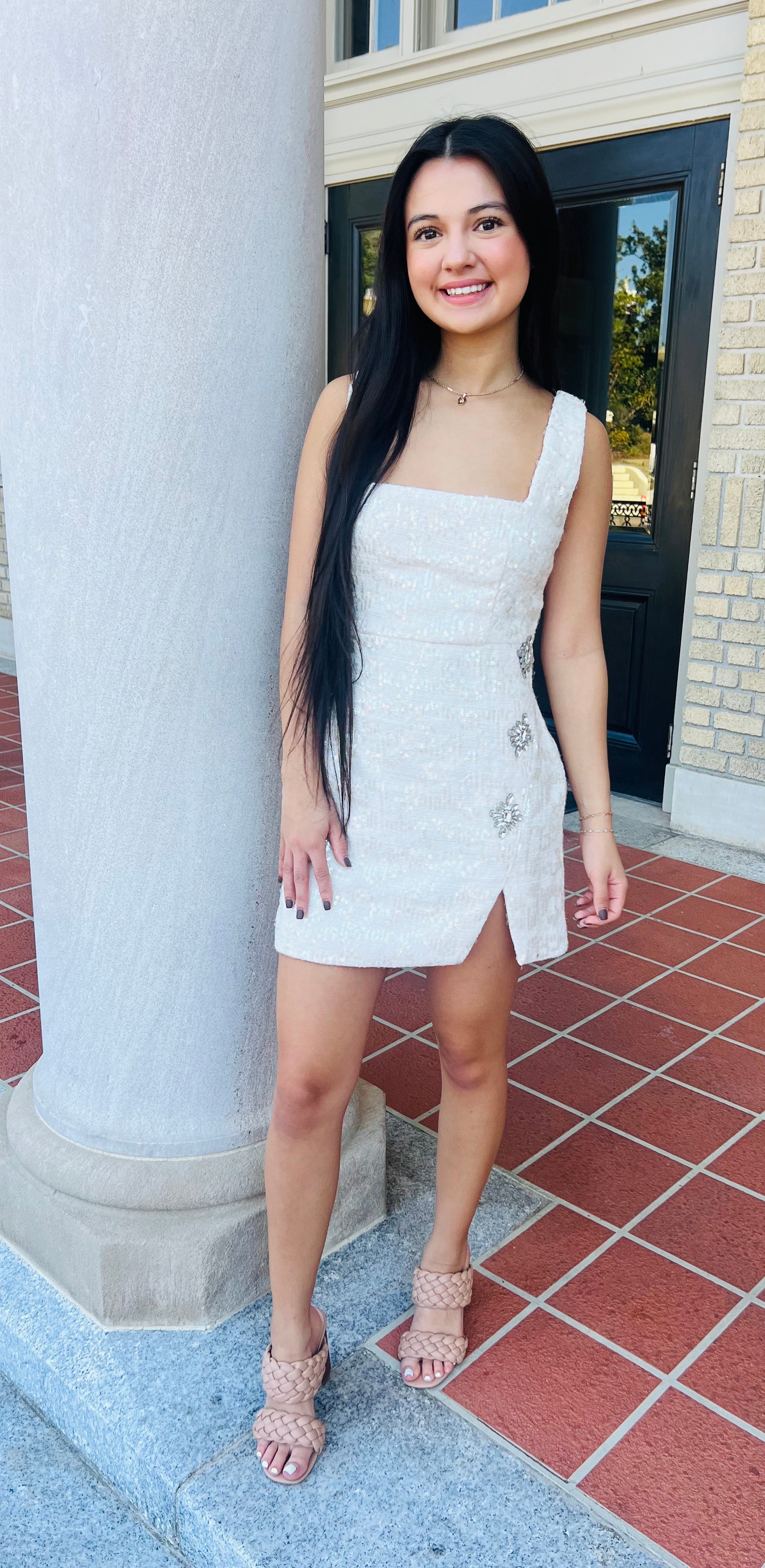 Winter White Sequin Dress Two A Tee & Company Boutique Winter White Sequin Dress Two A Tee & Company Boutique
