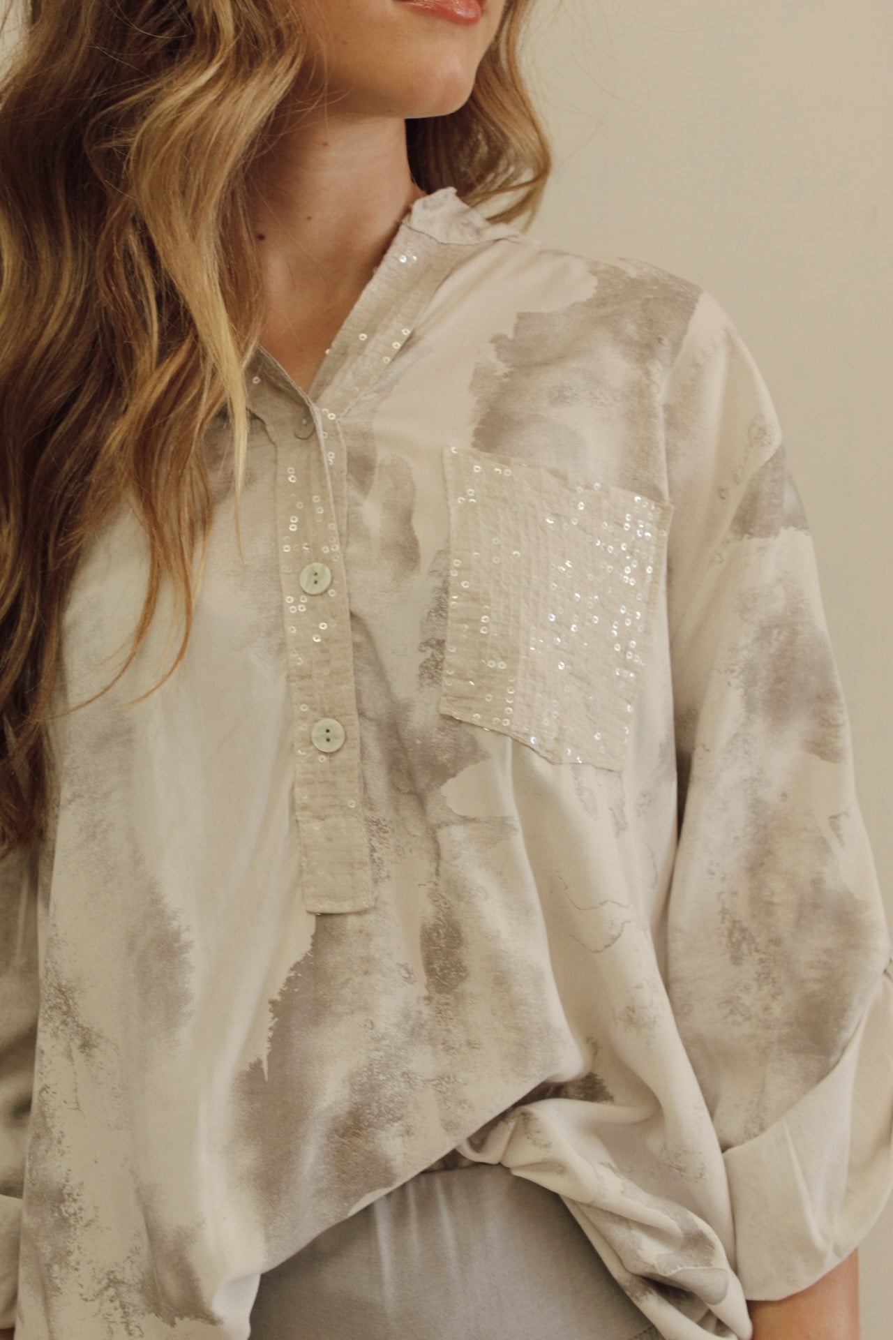 Light Camo With Sequin Top