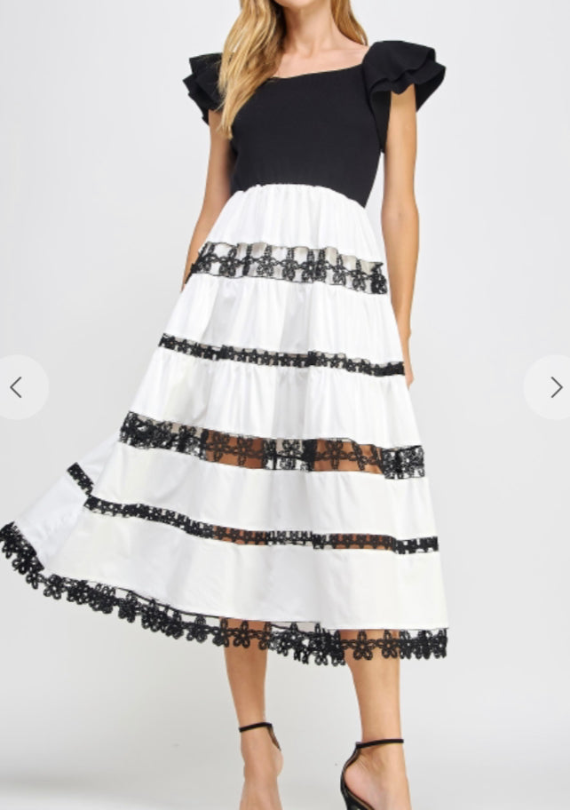 Crochet Contrast Dress