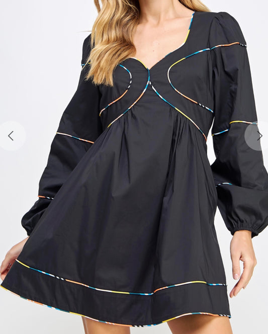 Add A Little Color Black Dress
