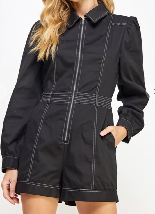 Utility Top Stitch Romper