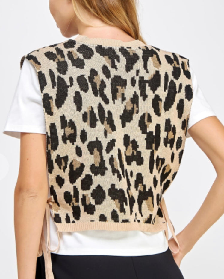 Leopard Tie Tee Top