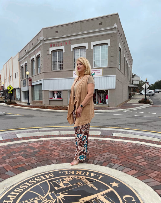 Luxury in Linen Draped Vest