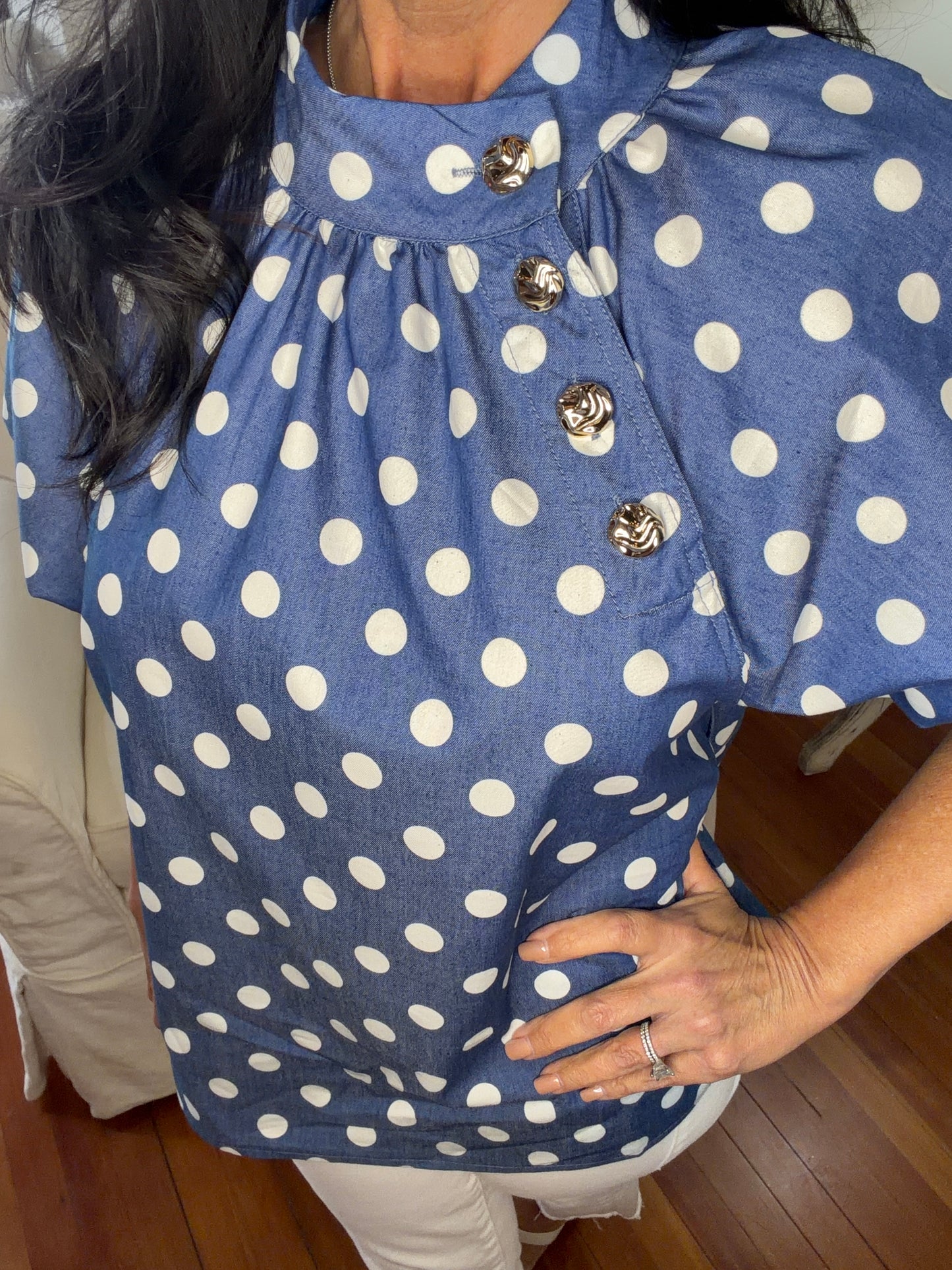 Polka Perfect Puff Sleeve Top