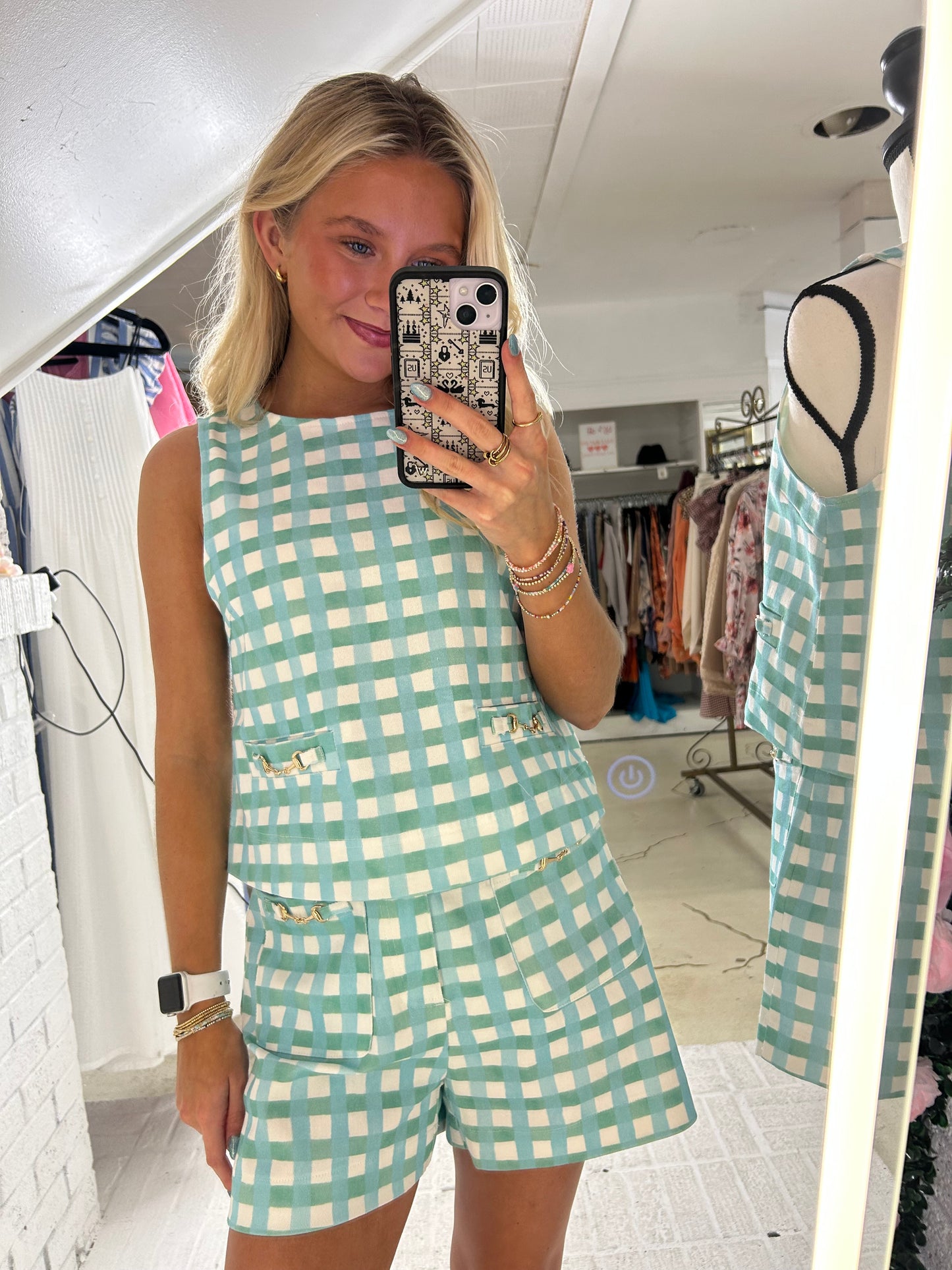 Mint To Be Checked Shorts