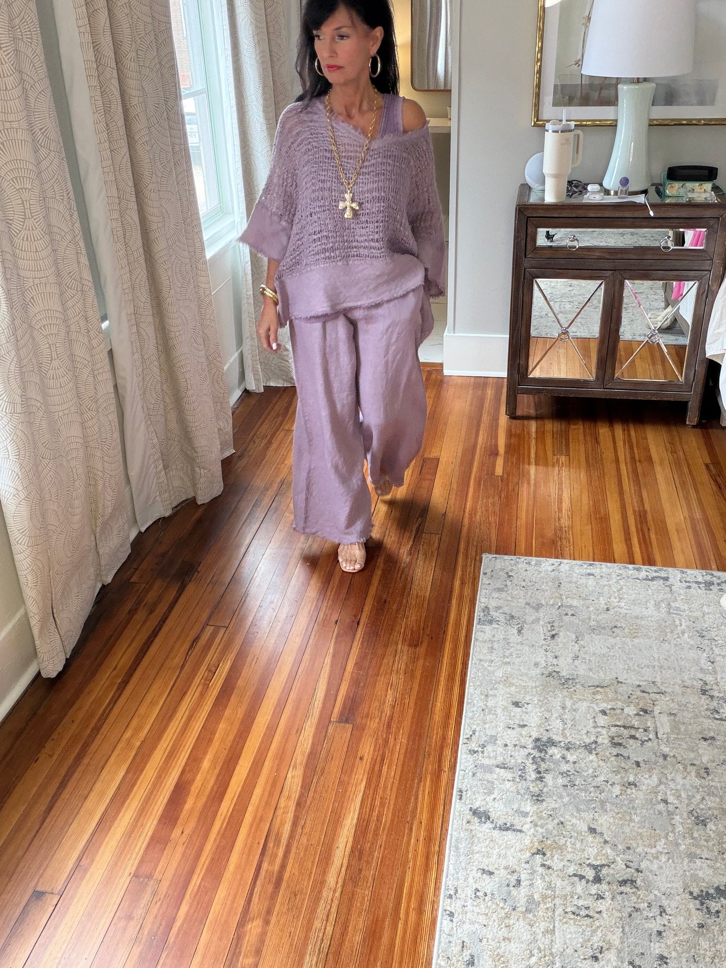 Plum Crazzzy Linen Pants