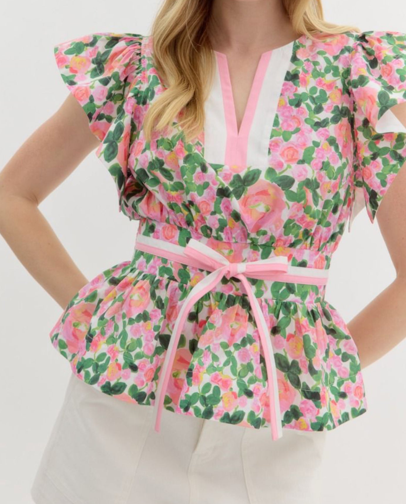 Finish First In Floral Top