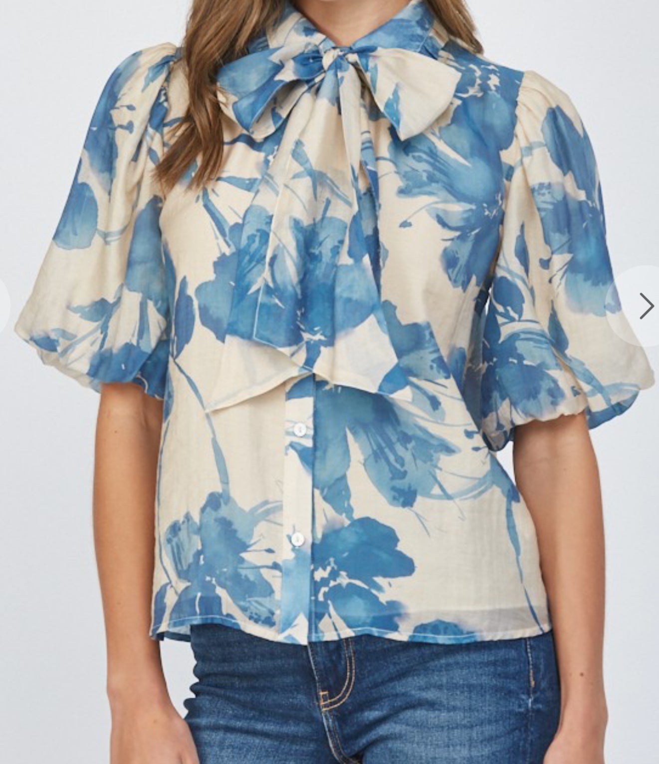 Denim Florals Top