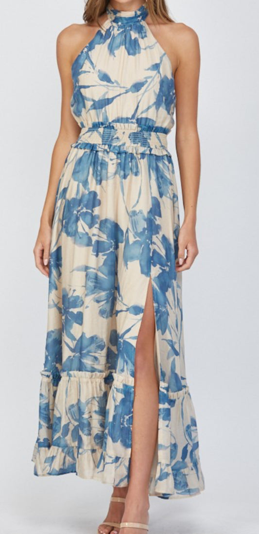 Denim Florals Dress