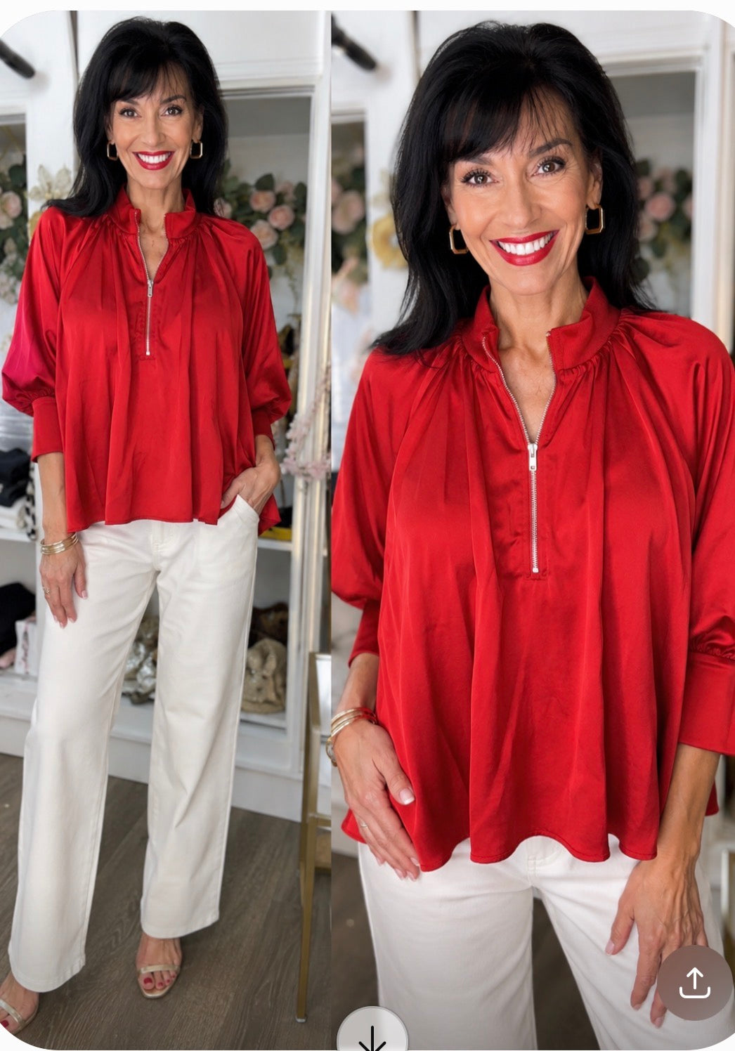 Ruby Radiance Satin Top