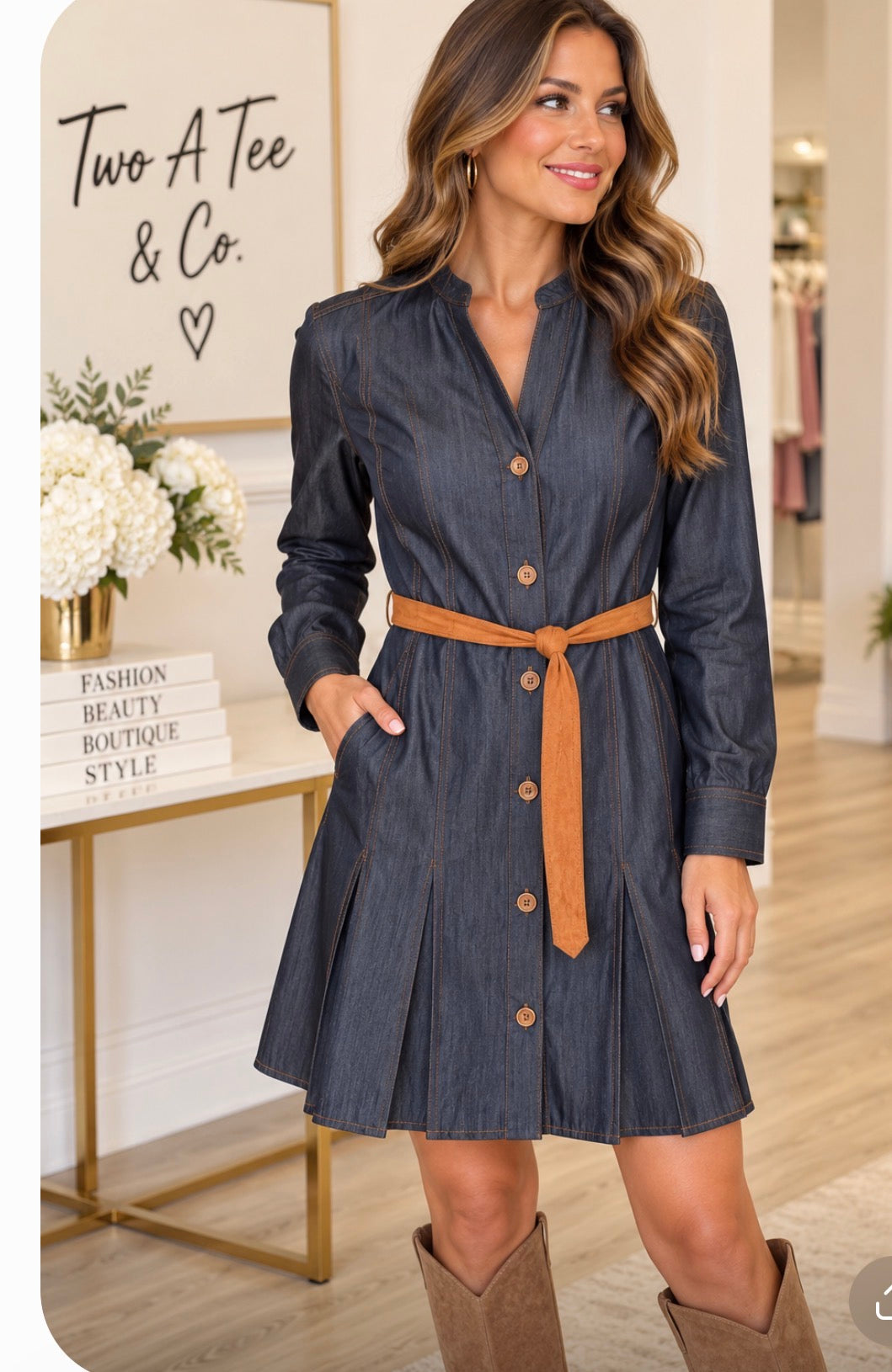 Tailored Denim Dress