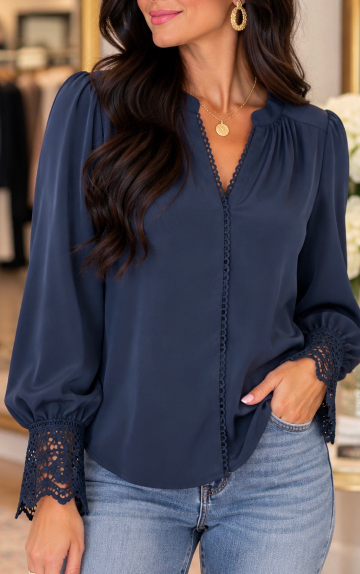 Lace Detailed Top
