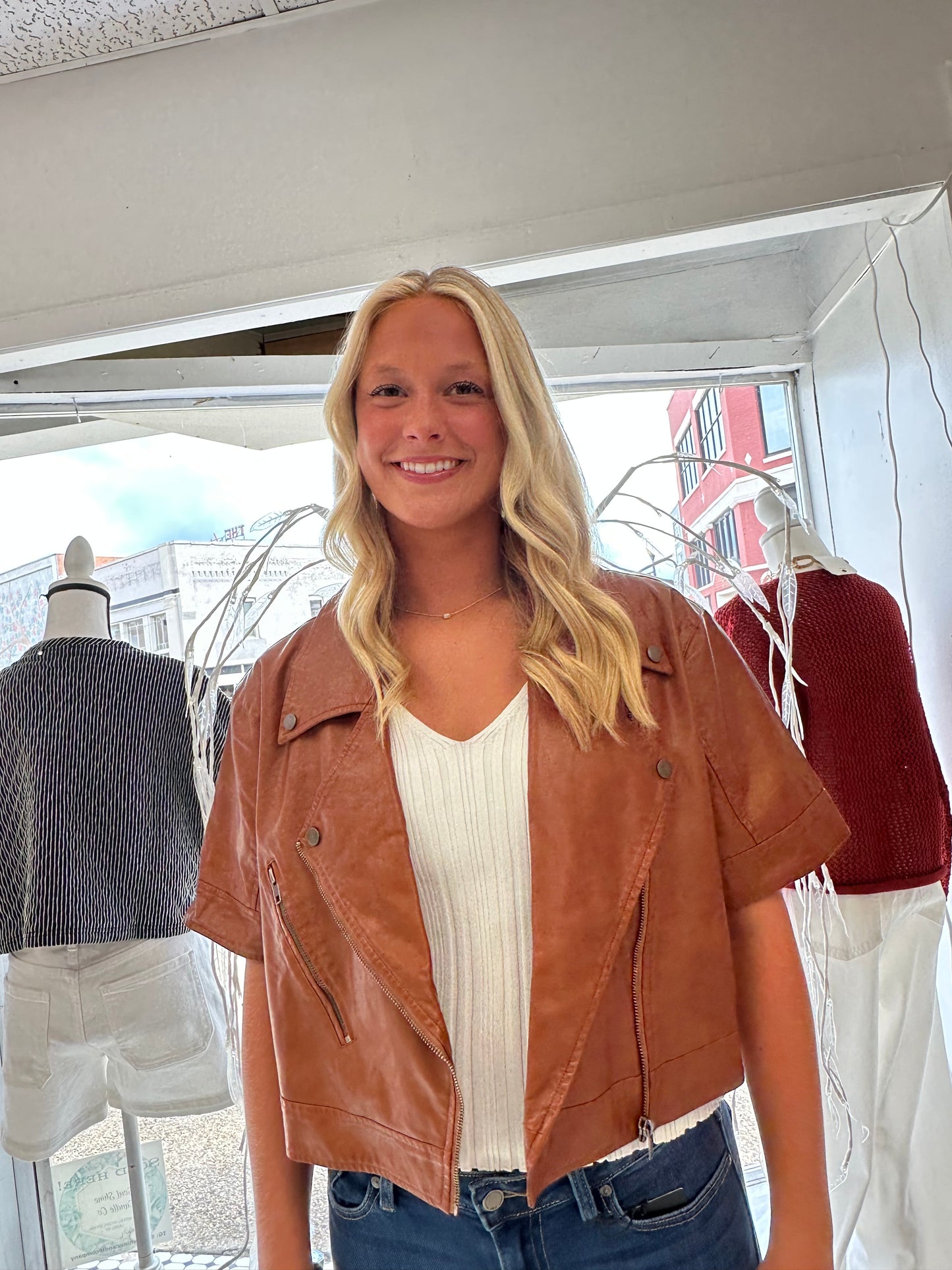 Cropped Biker Jacket