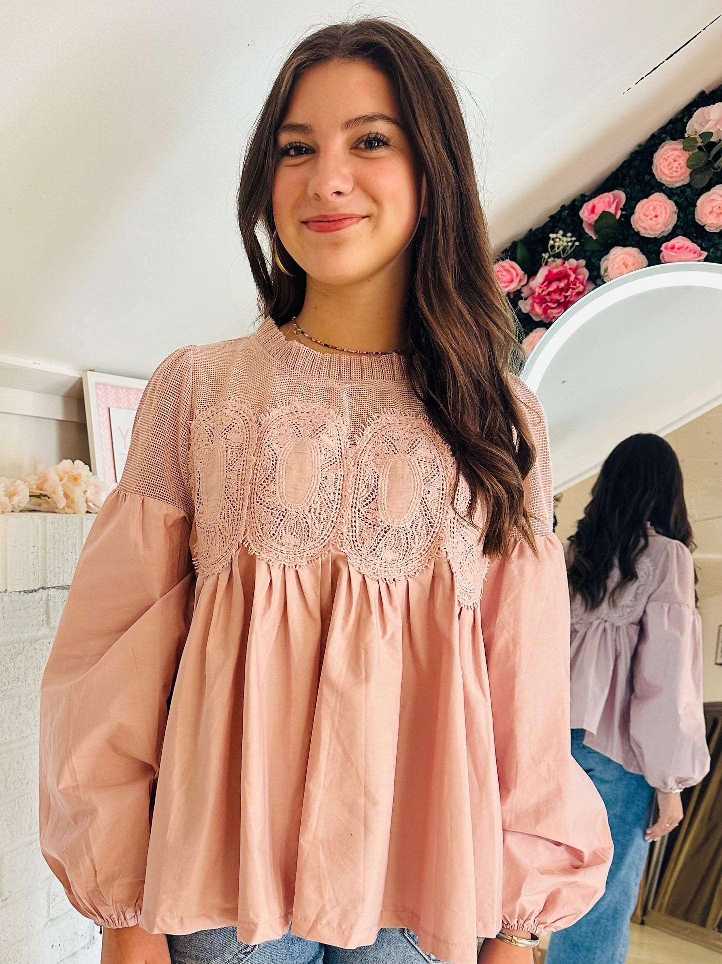Elegant Lace Peplum Top