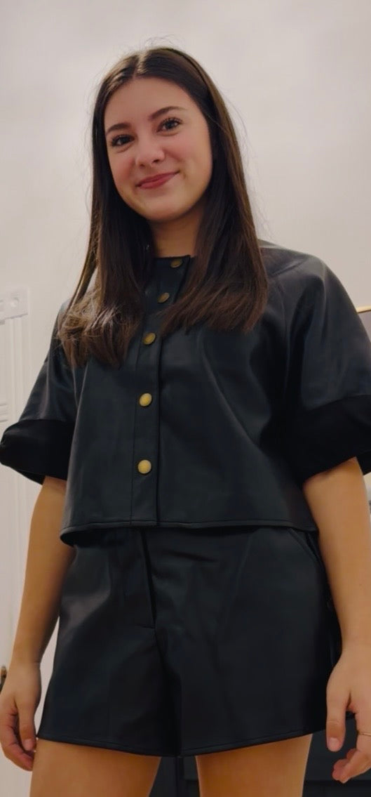 Feminine & Flirty Faux Leather Jacket