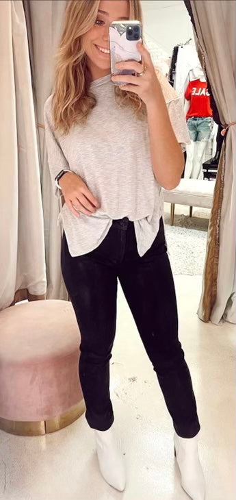 Black Mid Rise Crop Skinny Jeans