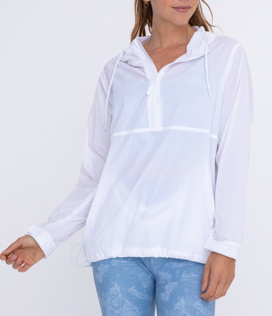 White Half Zip Active Jacket