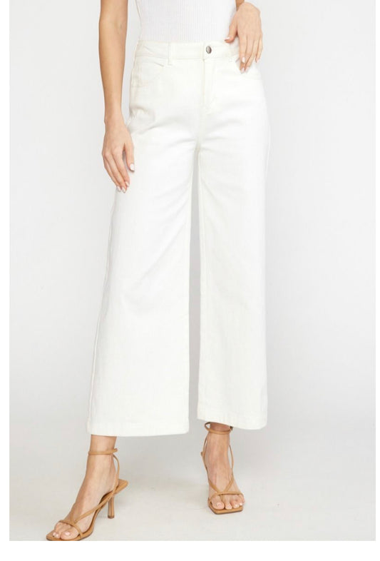 Snowy White Wide Leg Pants