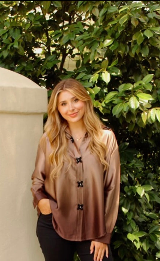 Chic in Chocolate Ombré Blouse