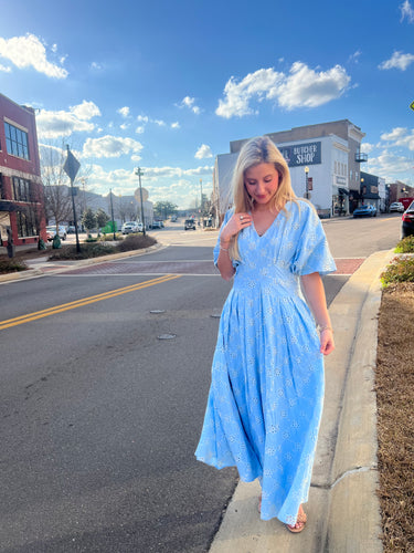 Beautiful Blue Eyelet Dress