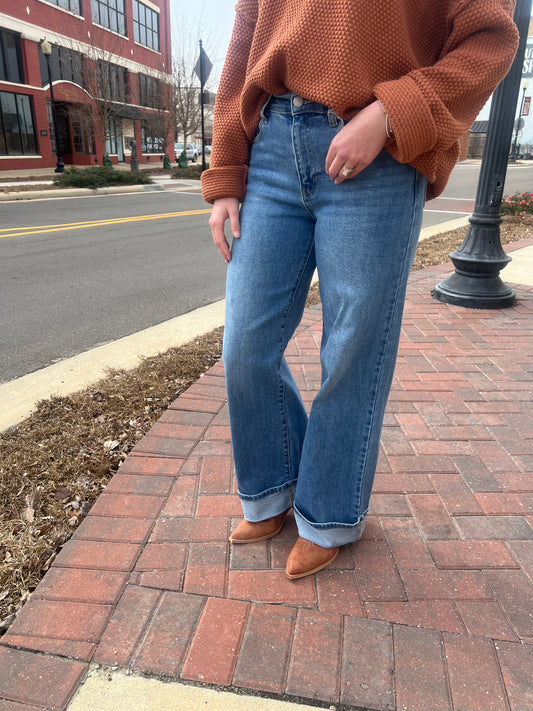 Casual Cuffed Jeans