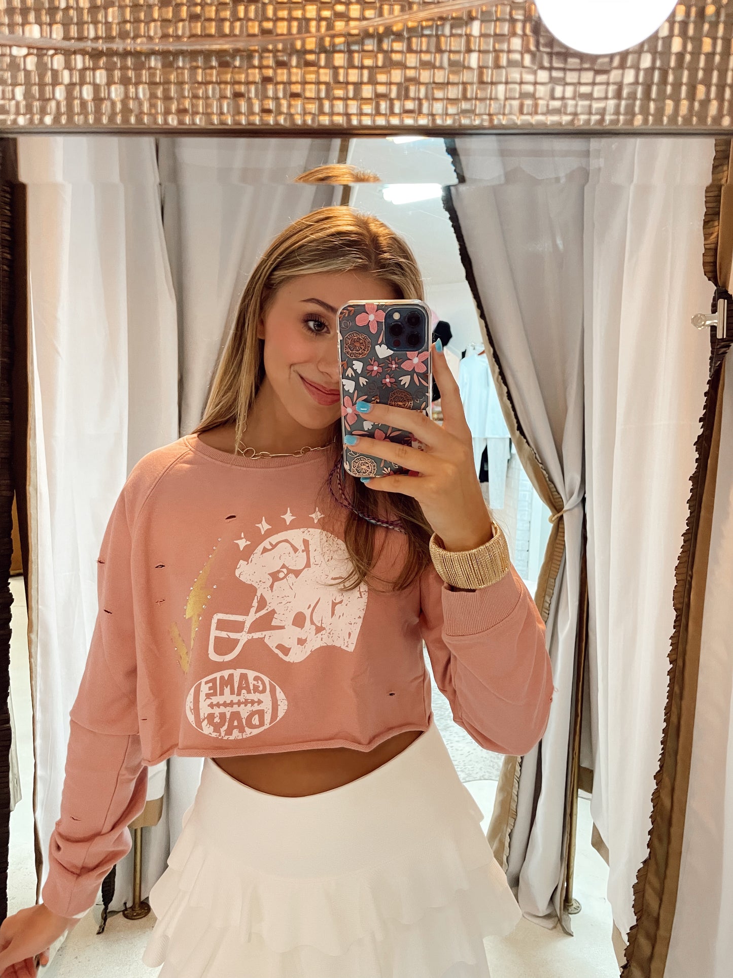 Game Day Graphic Sweatshirt Pink