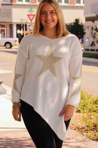 Your A Star Asymmetrical Hem Sweater