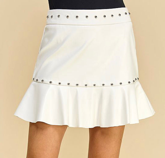 Studded White Mini