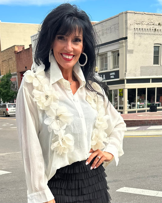 Perfect with Petals & Rhinestone Top