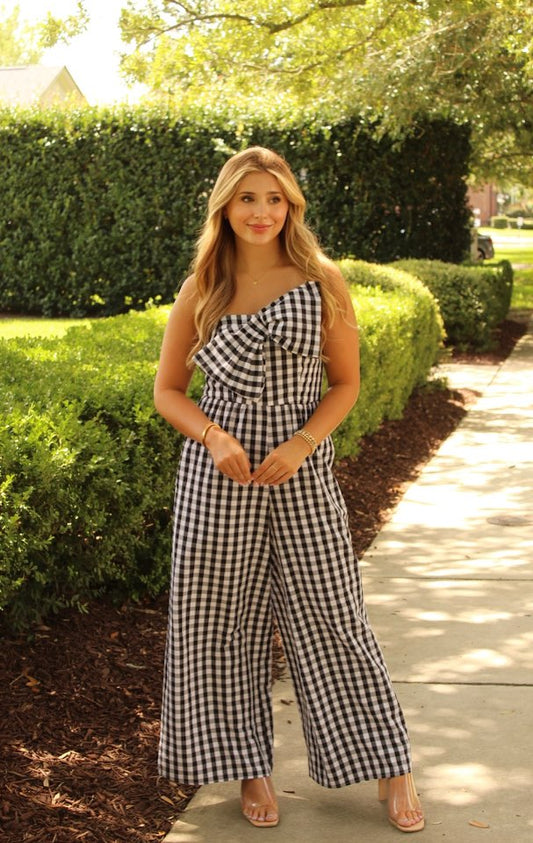 Gingham & Bow Romper