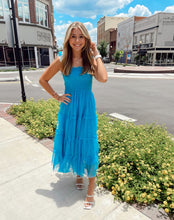 Load image into Gallery viewer, Hawaiin Blue Sleeveless Tulle Dress