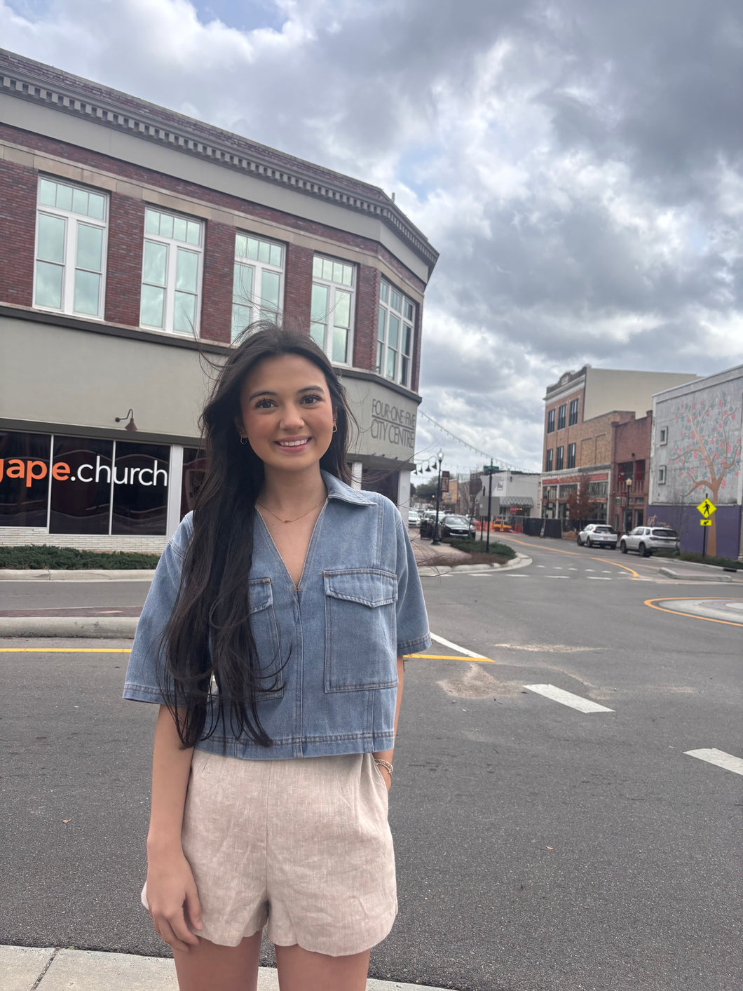 Cute and Crop Denim Top