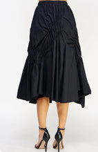 Load image into Gallery viewer, Black Asymmetrical MIDI Skirt