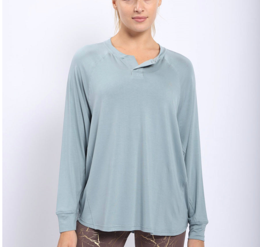 Blue Grey Notched Flow Top