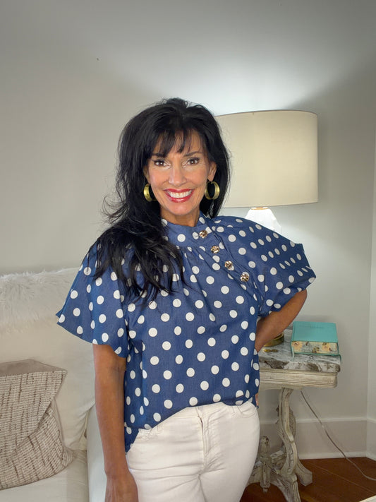Polka Perfect Puff Sleeve Top