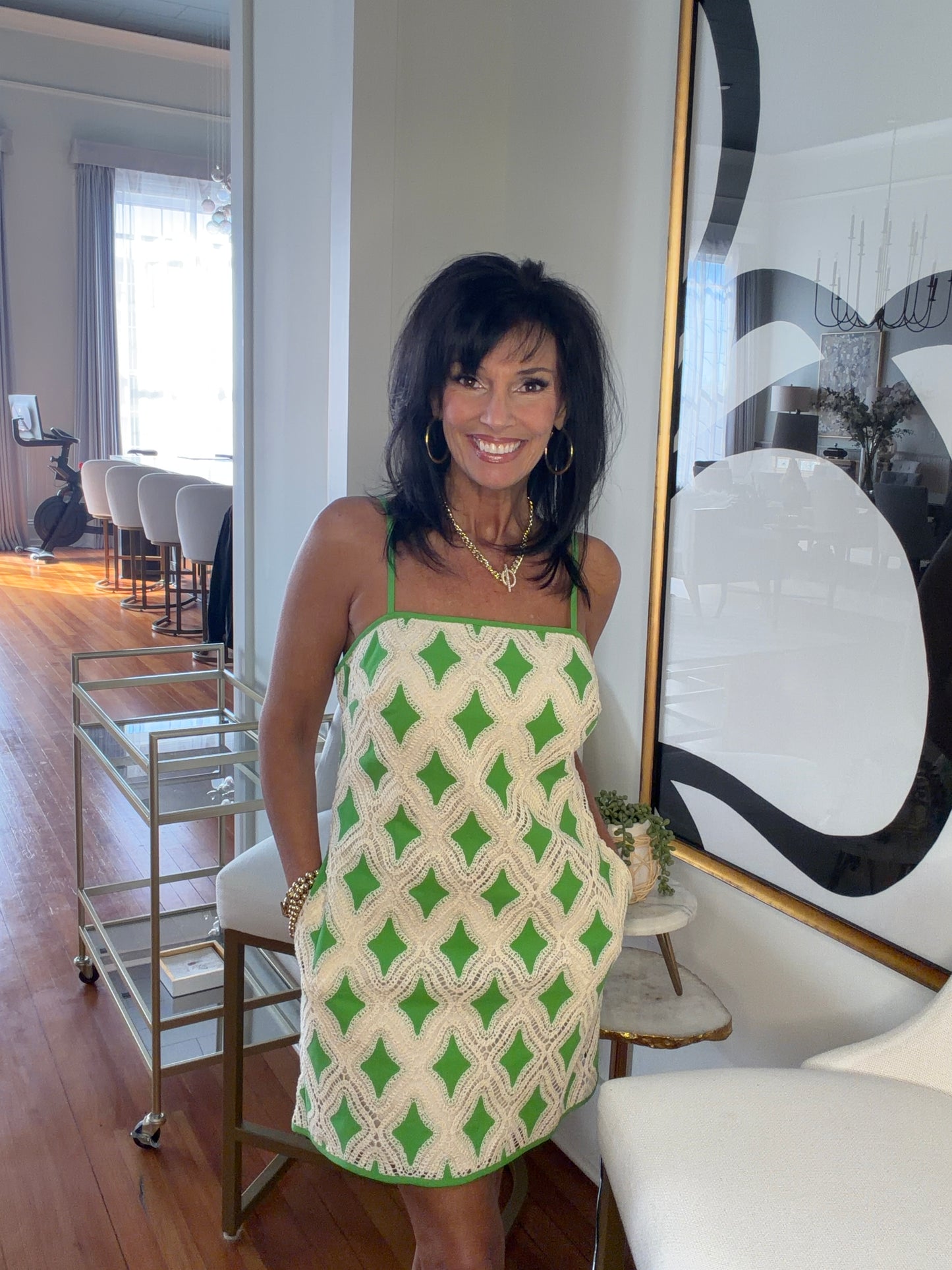 Tropical Green Crochet Dress