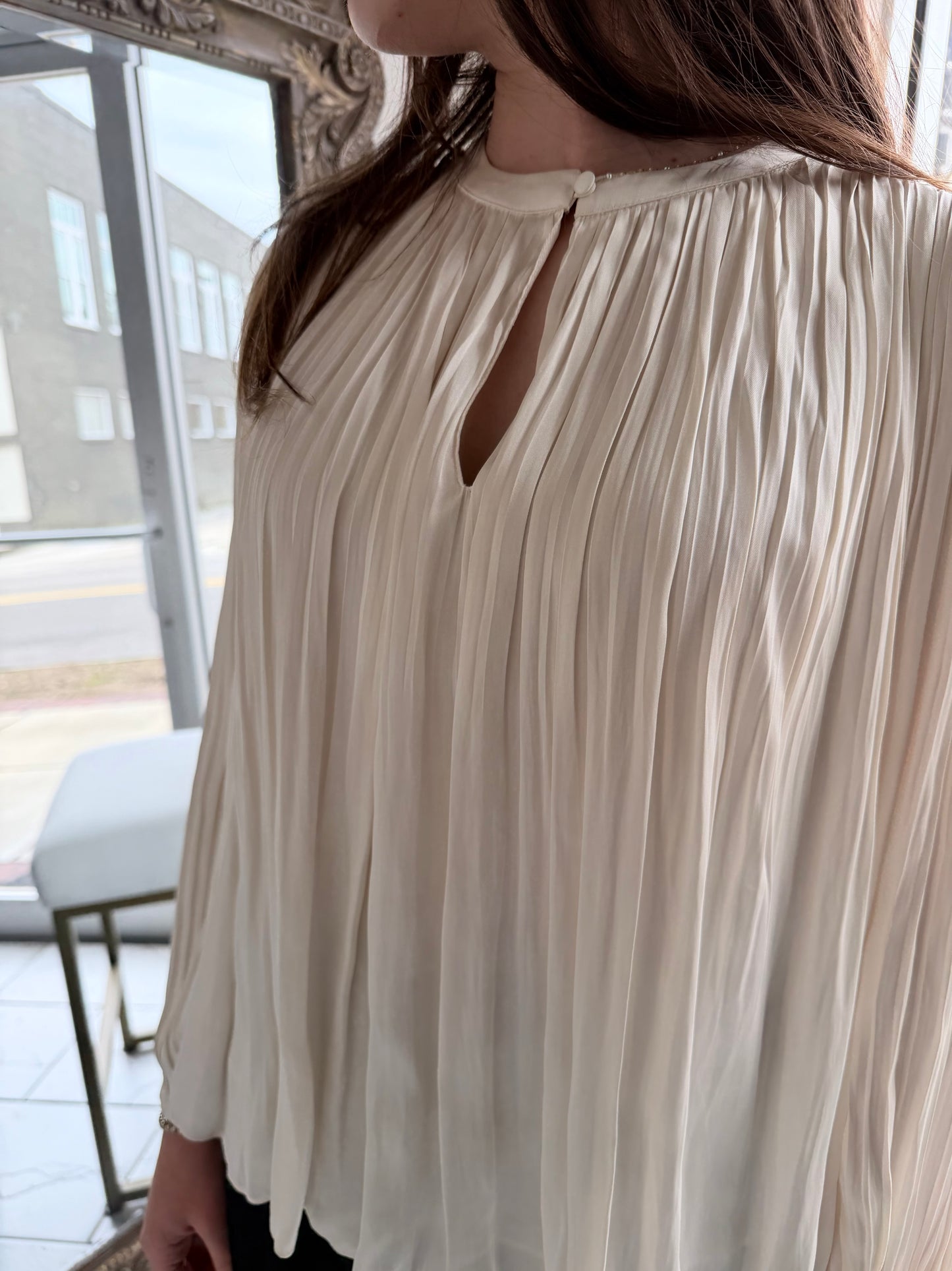 Ivory Perfection Pleaded Top