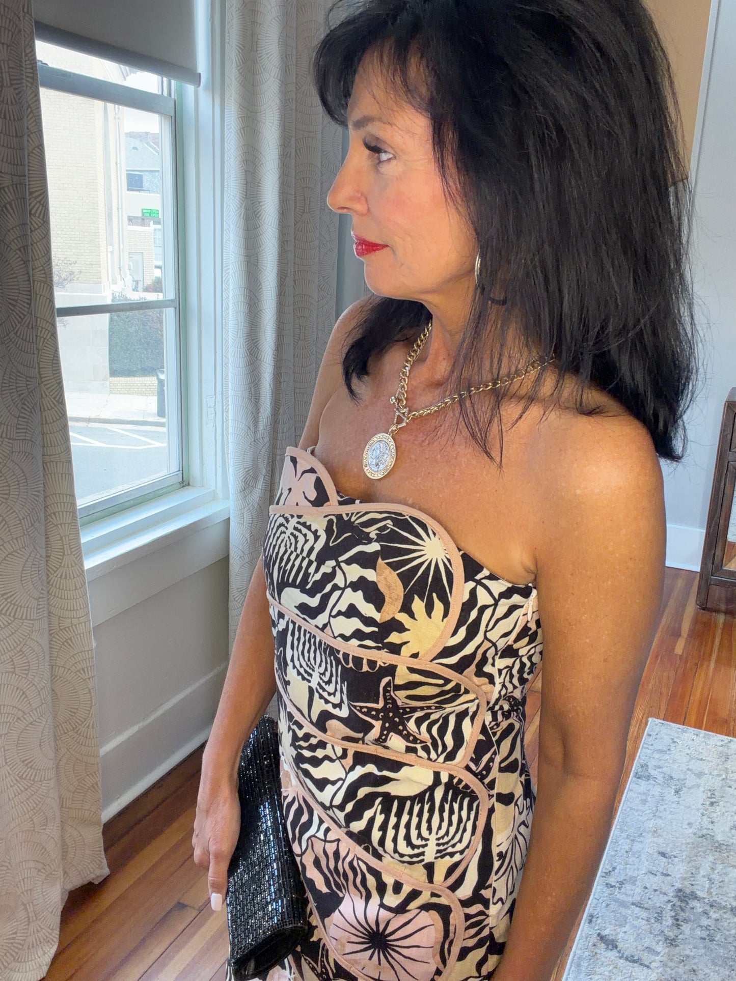 Flaps of Floral Strapless Dress