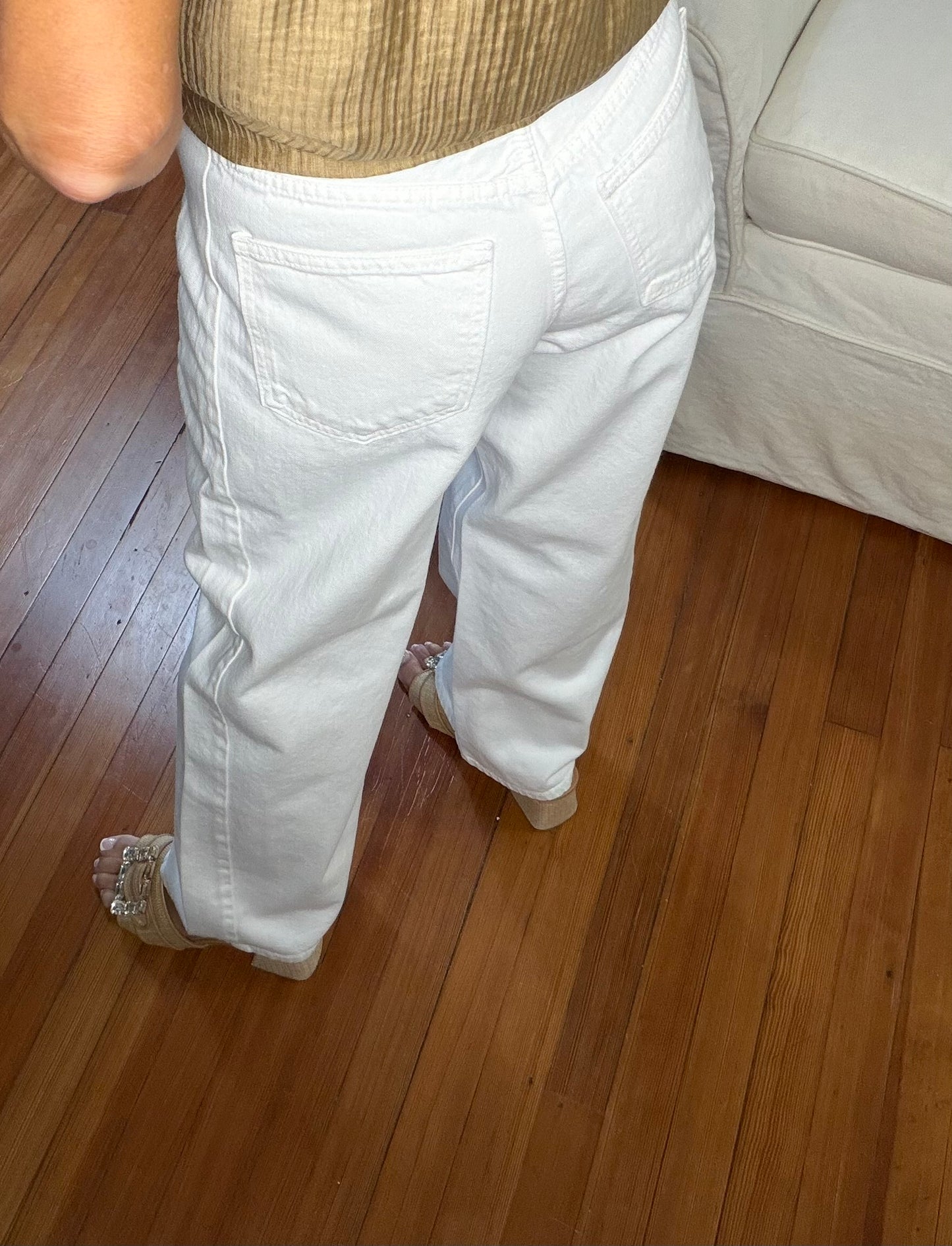 Ivory Icon Wide Leg Jeans