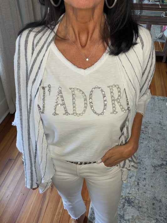 🤍 The “J’Adore Charm” Embellished Tee