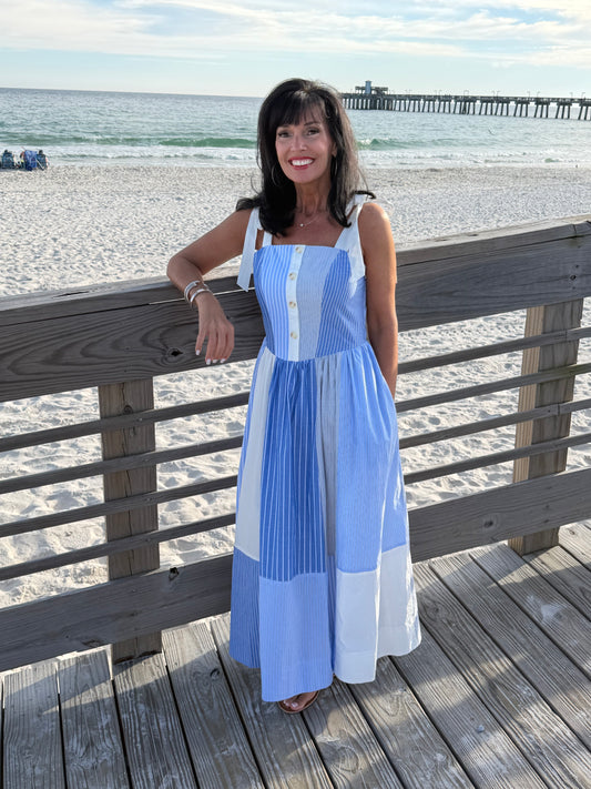 Seaside Patchwork Maxi Dress