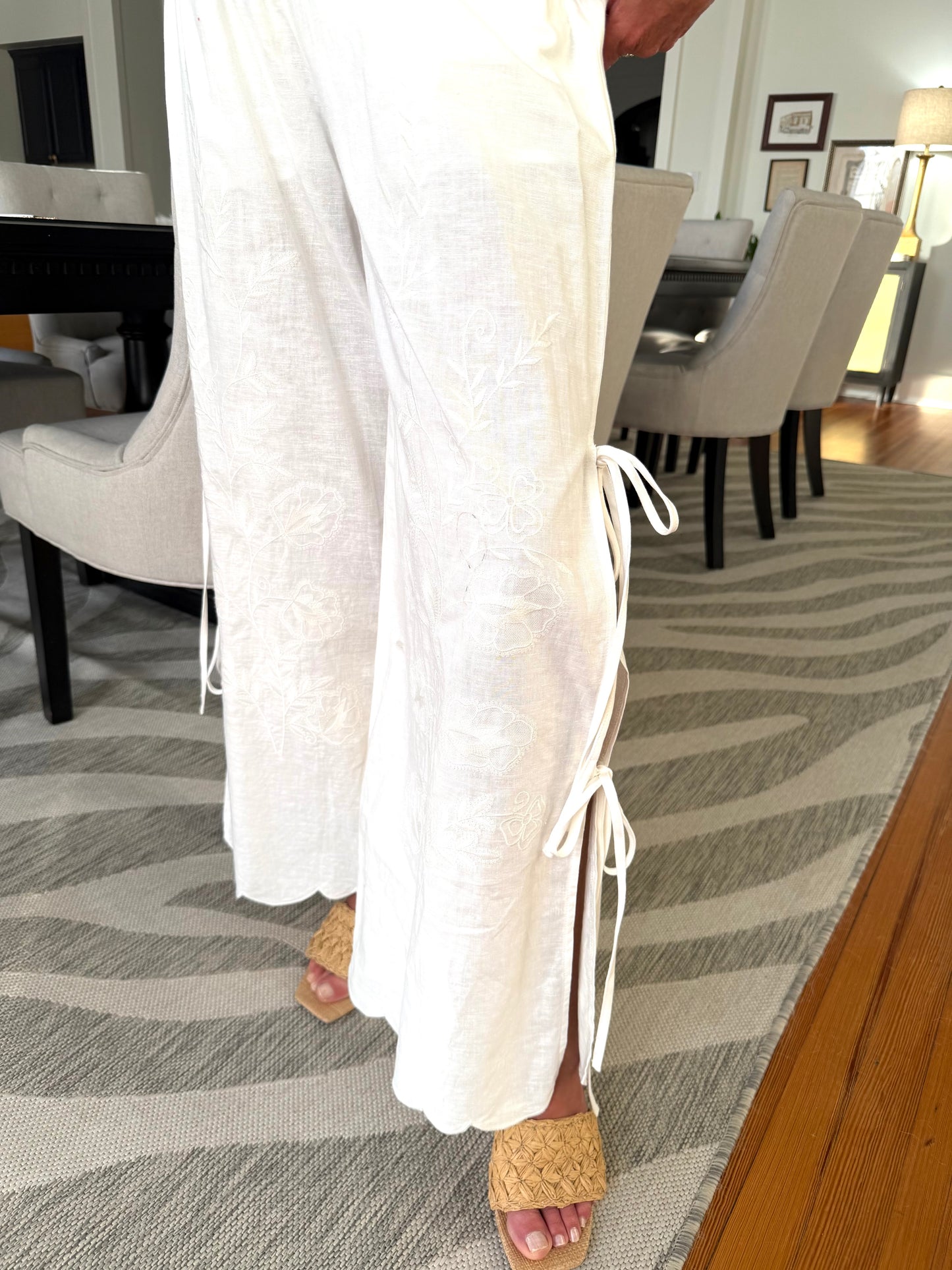 Garden Grace Embroidered Pants