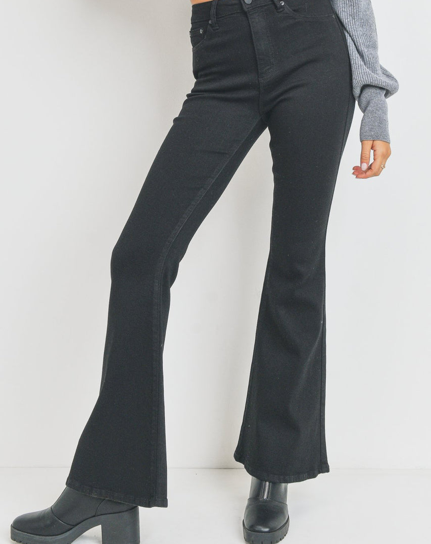 Sleek Black Bell Jeans