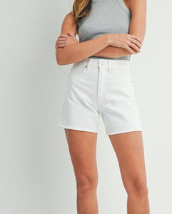 Classic White Denim Shorts