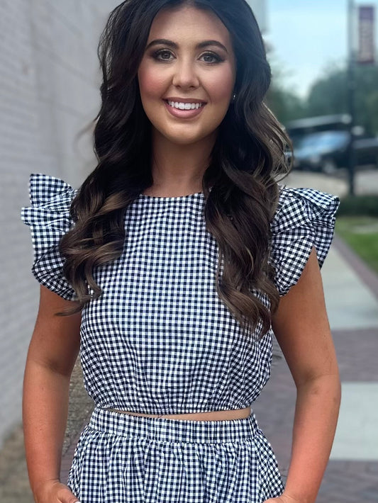 Gingham Breeze Top