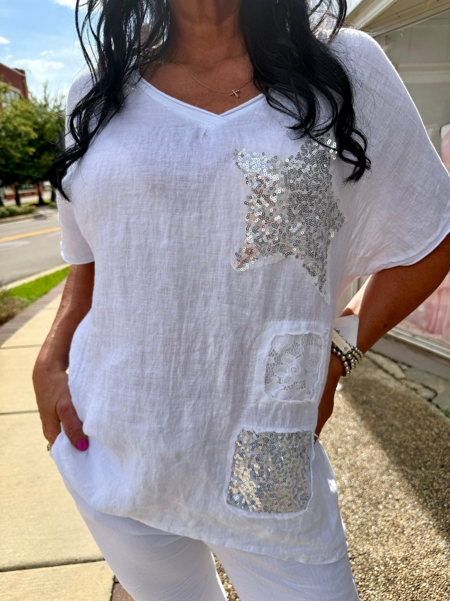 Shine Bright Linen Top