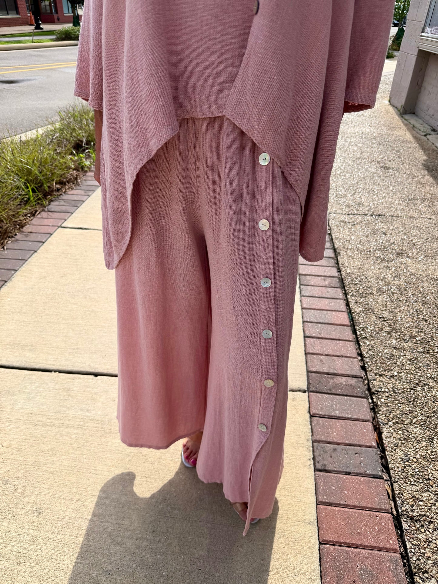 Apricot Linen Pants